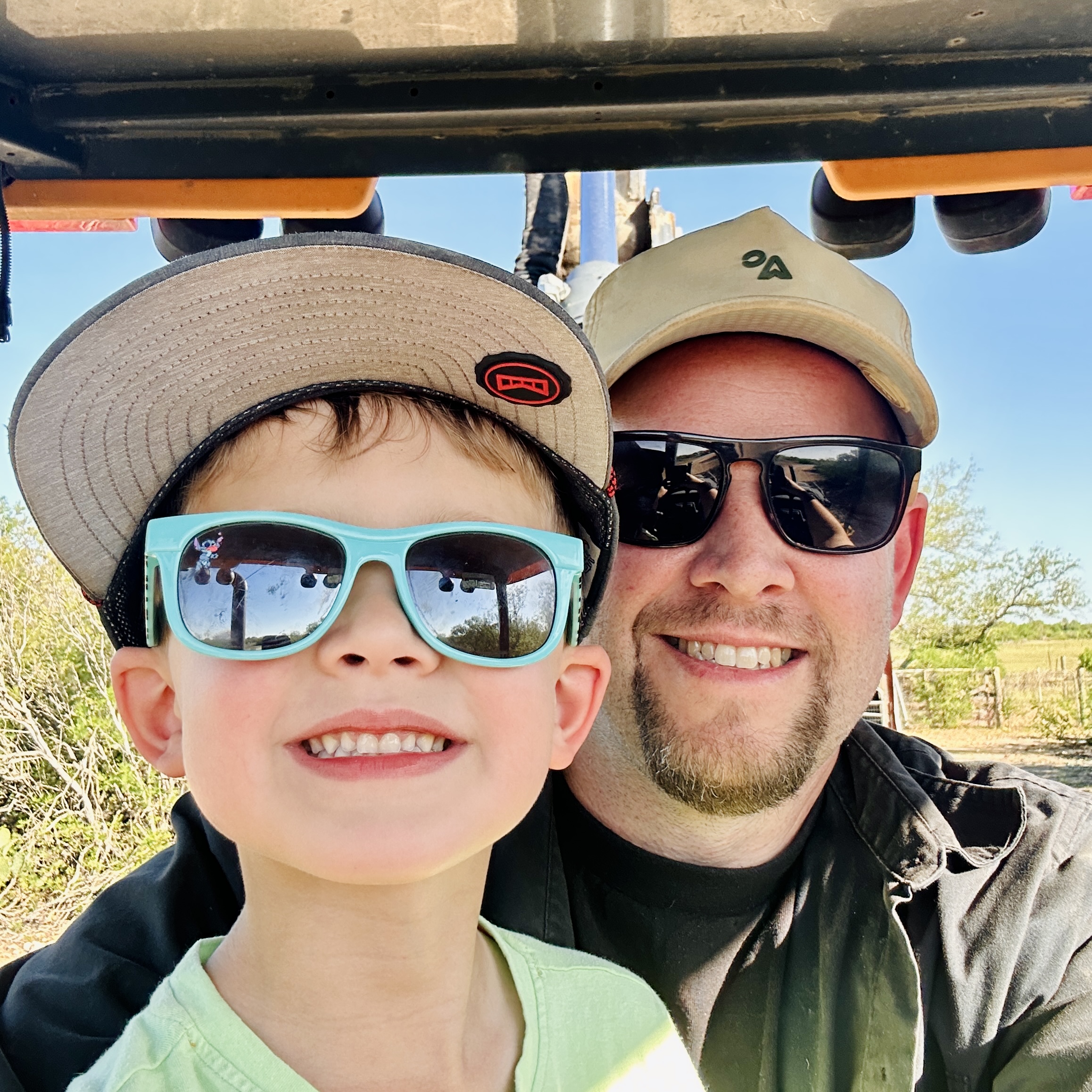 Aaron and son ranching